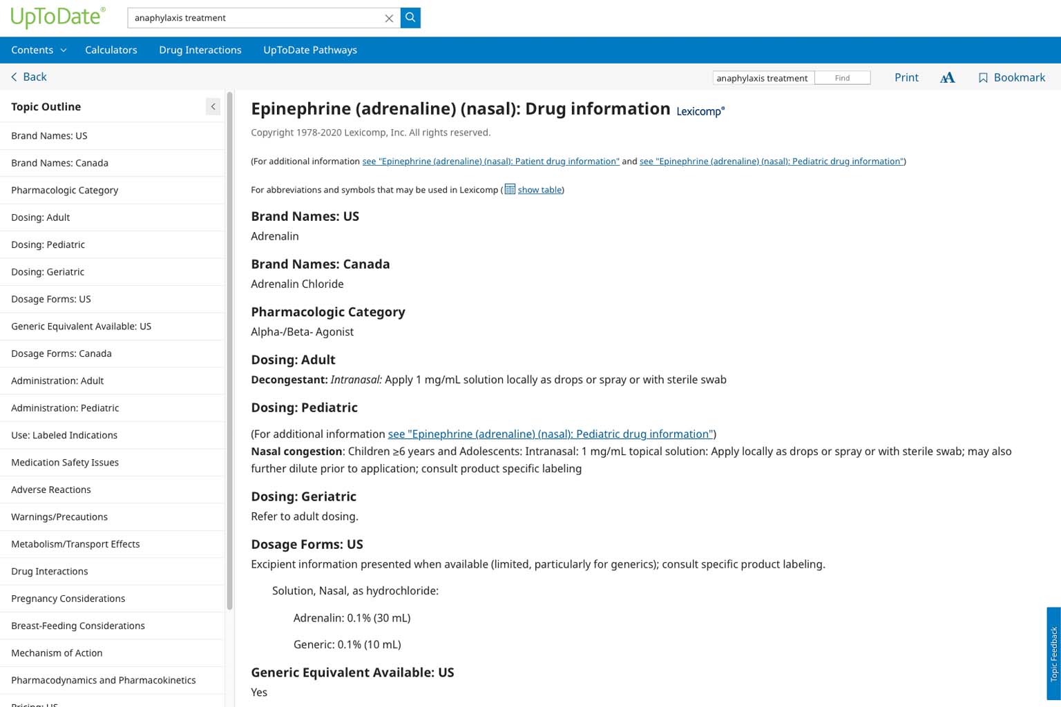 video screen - Drug Database