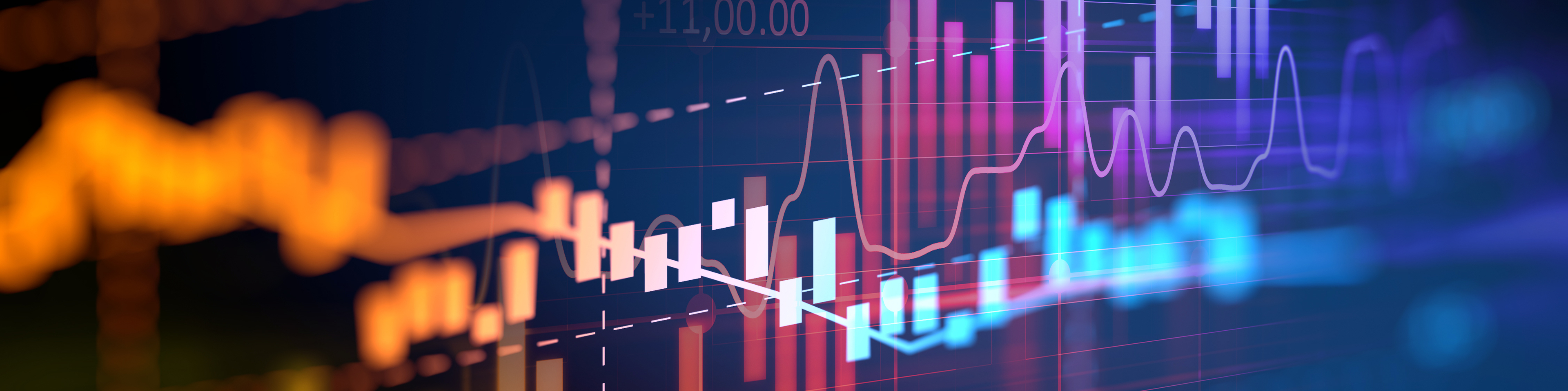 financial graph on technology abstract background