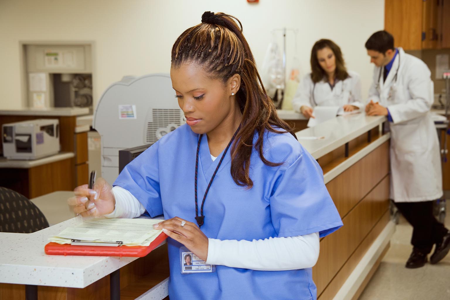 nurse working at hospital