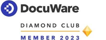 Das Logo der Auszeichnung "DocuWare Diamond Club Member"