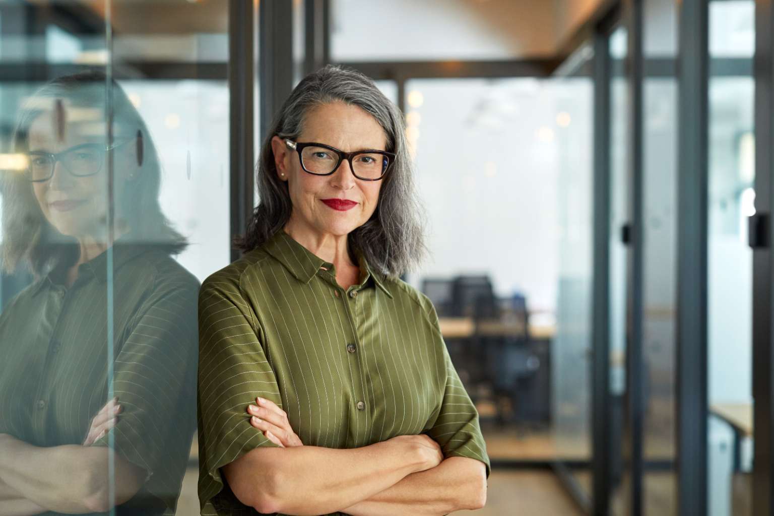 Woman smiling in office