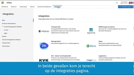 Screenshot InView Integraties