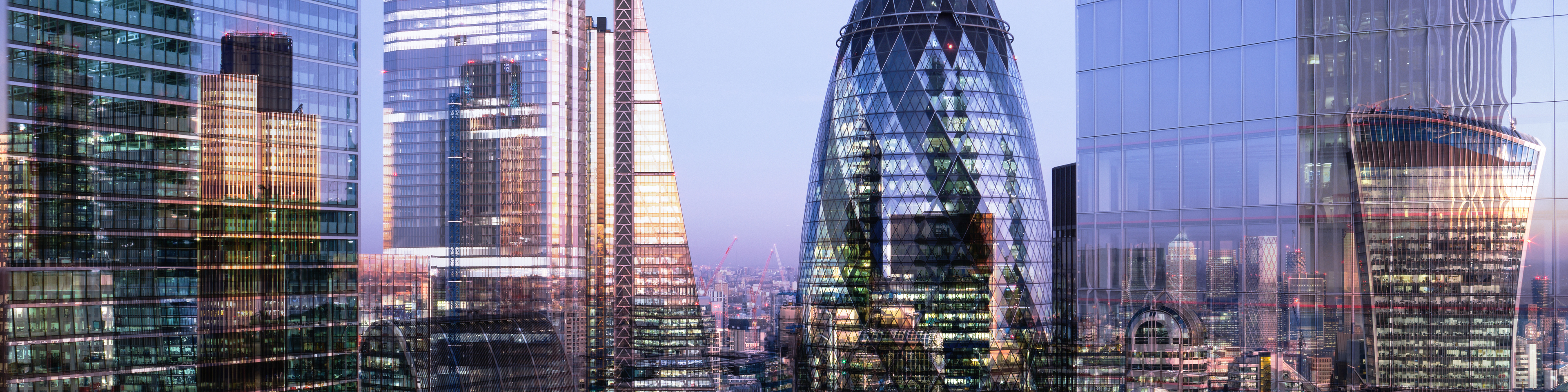 Multi layered cityscape of London skyline 