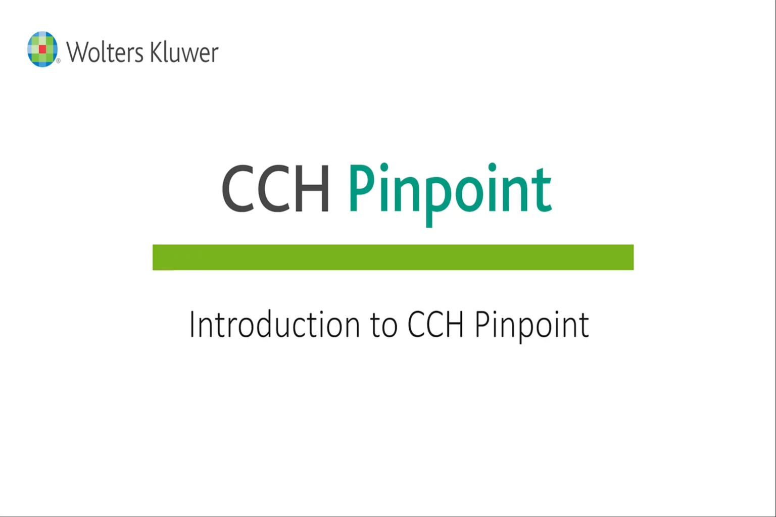 Introduction to CCH Pinpoint®