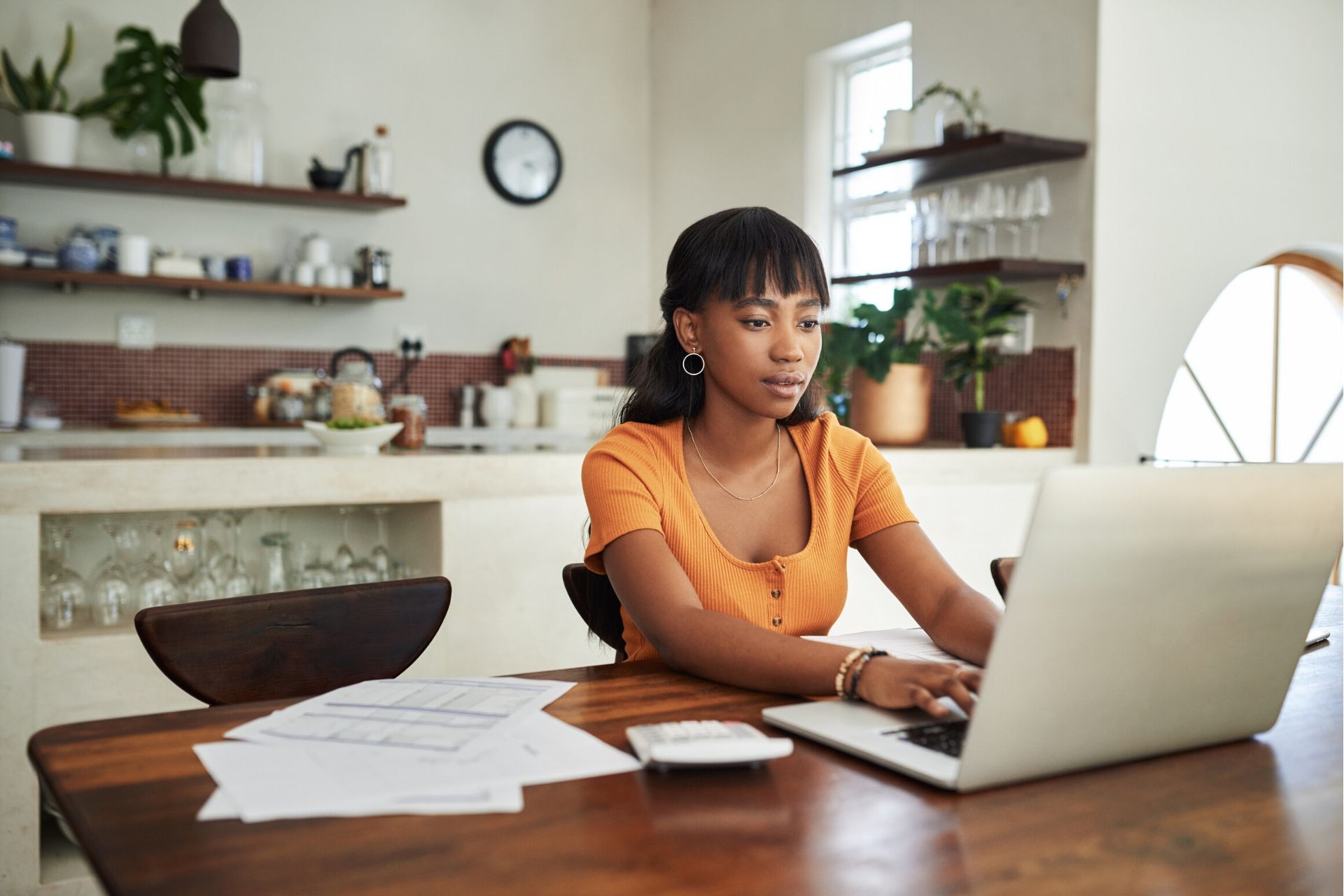 female accountant working from home