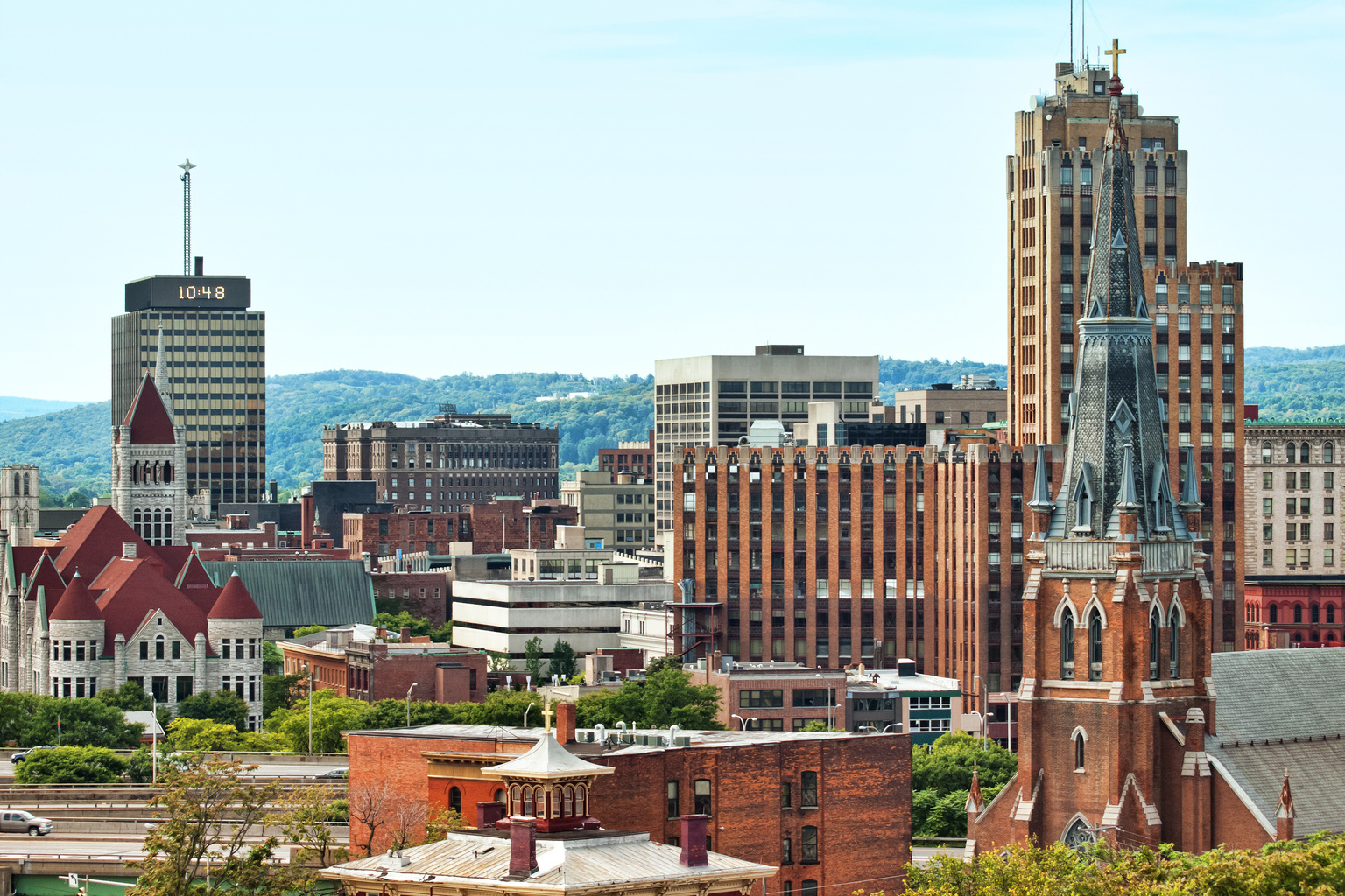 View of New York office buildings.  Learn about incentives, industries, and key drivers of the state's economy.