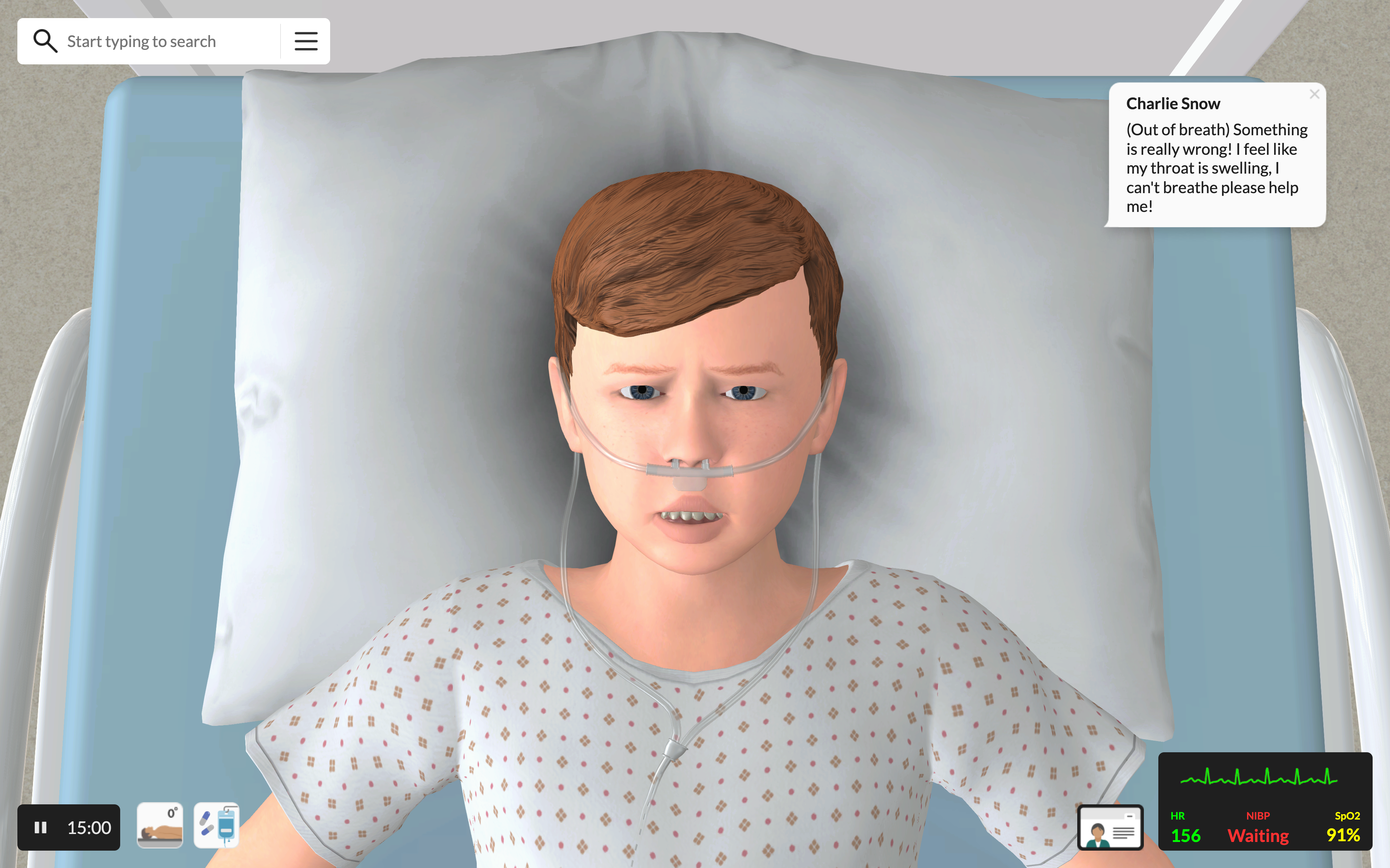 vSim Patient Scenario Charlie Snow