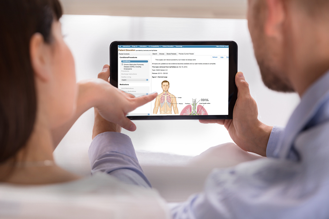 screenshot of Lexicomp patient education