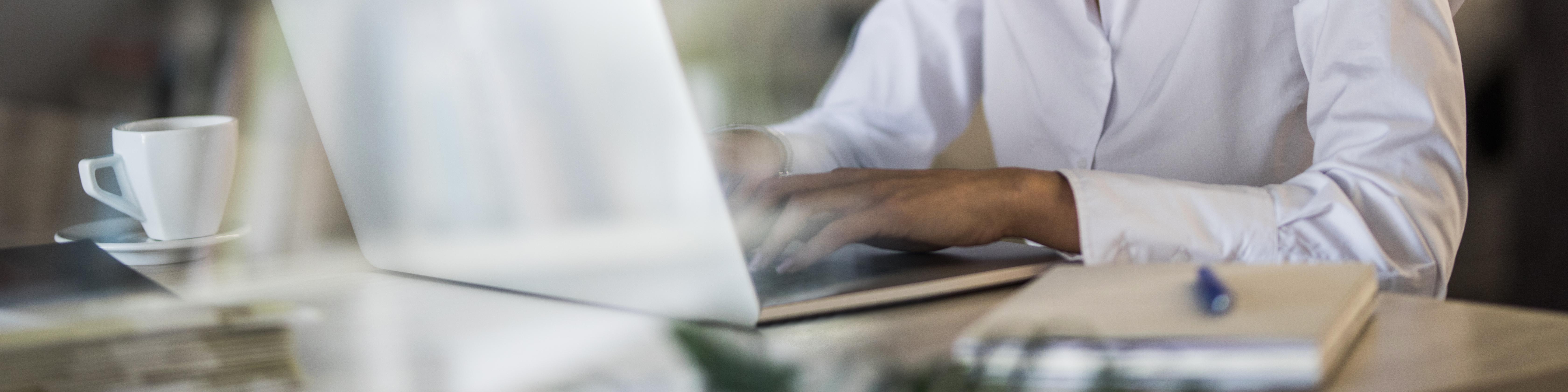 woman working on her laptop