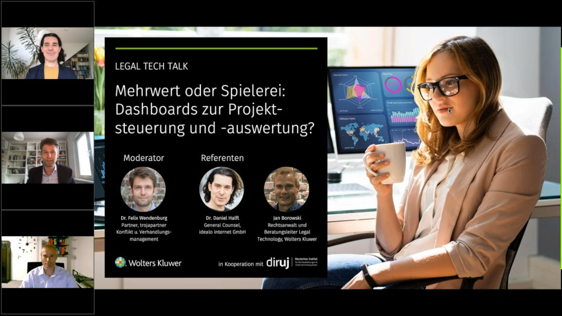 Legal Tech Talk: Mehrwert oder Spielerei - Dashboards zur Projektsteuerung und -auswertung