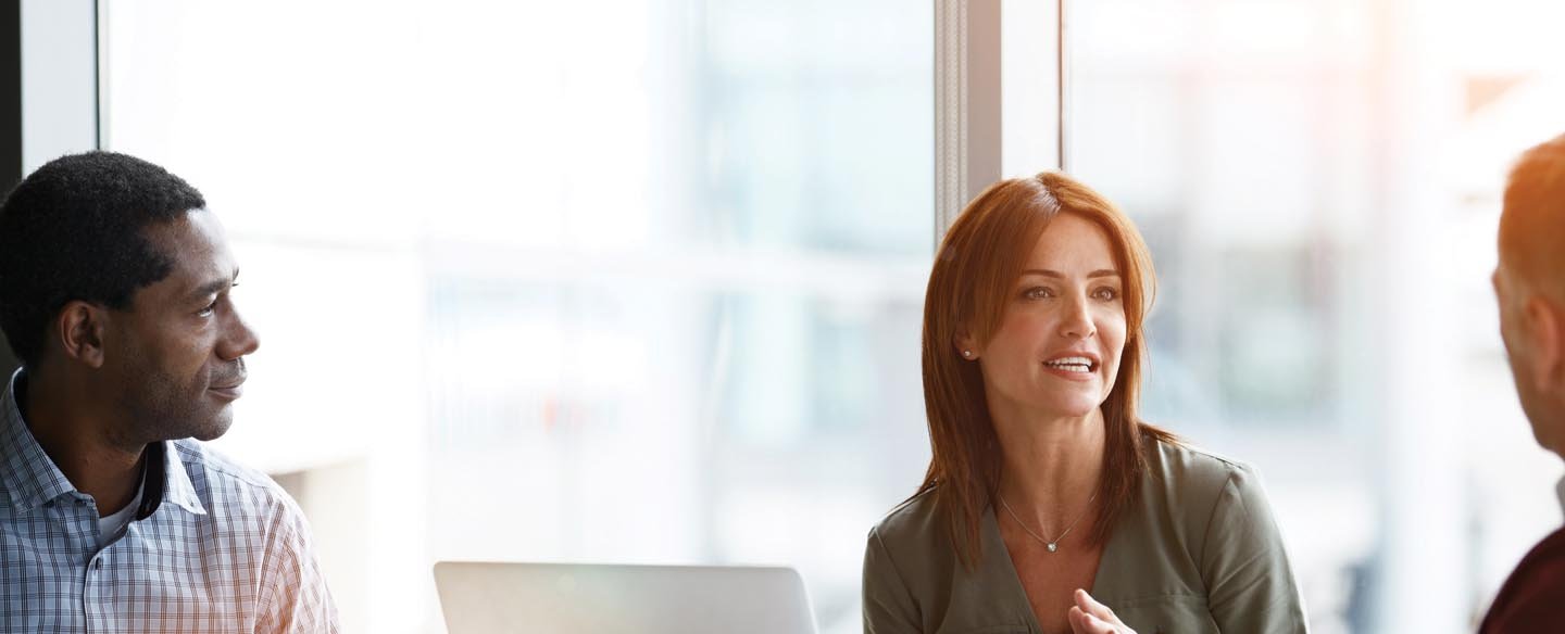 Woman leading a business meeting