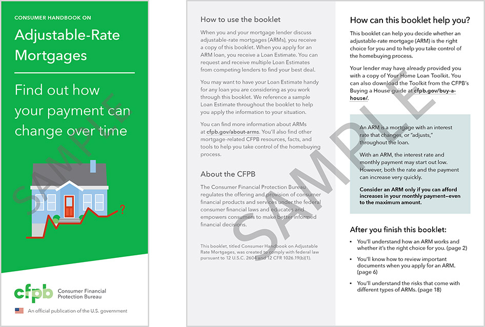 Consumer Handbook on Adjustable Rate Mortgage Disclosure - Sample