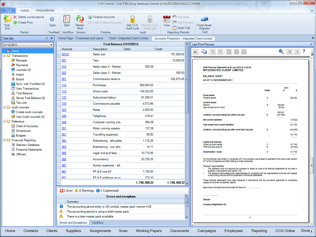 CCH Accounts Production screenhot