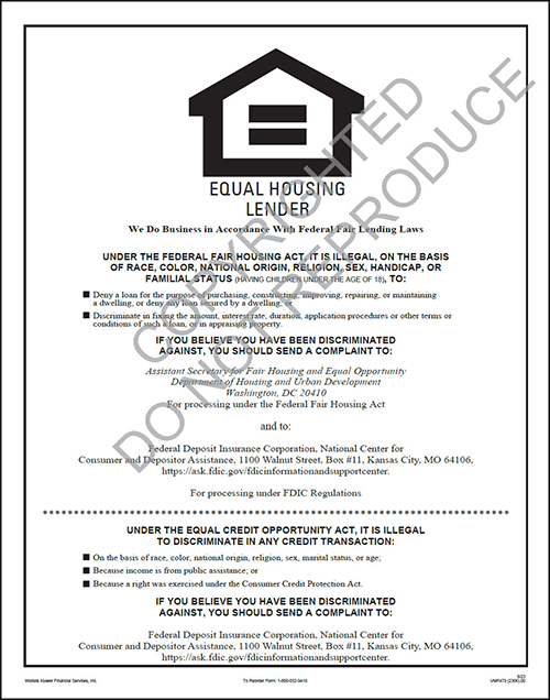 Equal Housing Lender FDIC