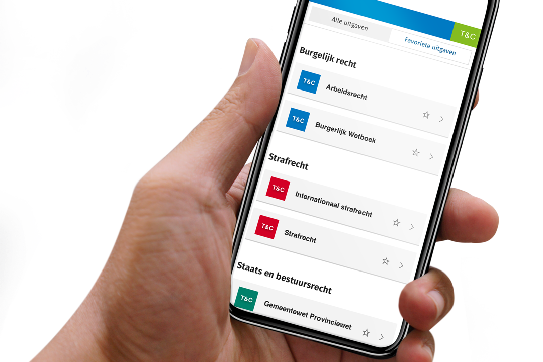 Smartphone in hand met Tekst & Commentaar WebApp