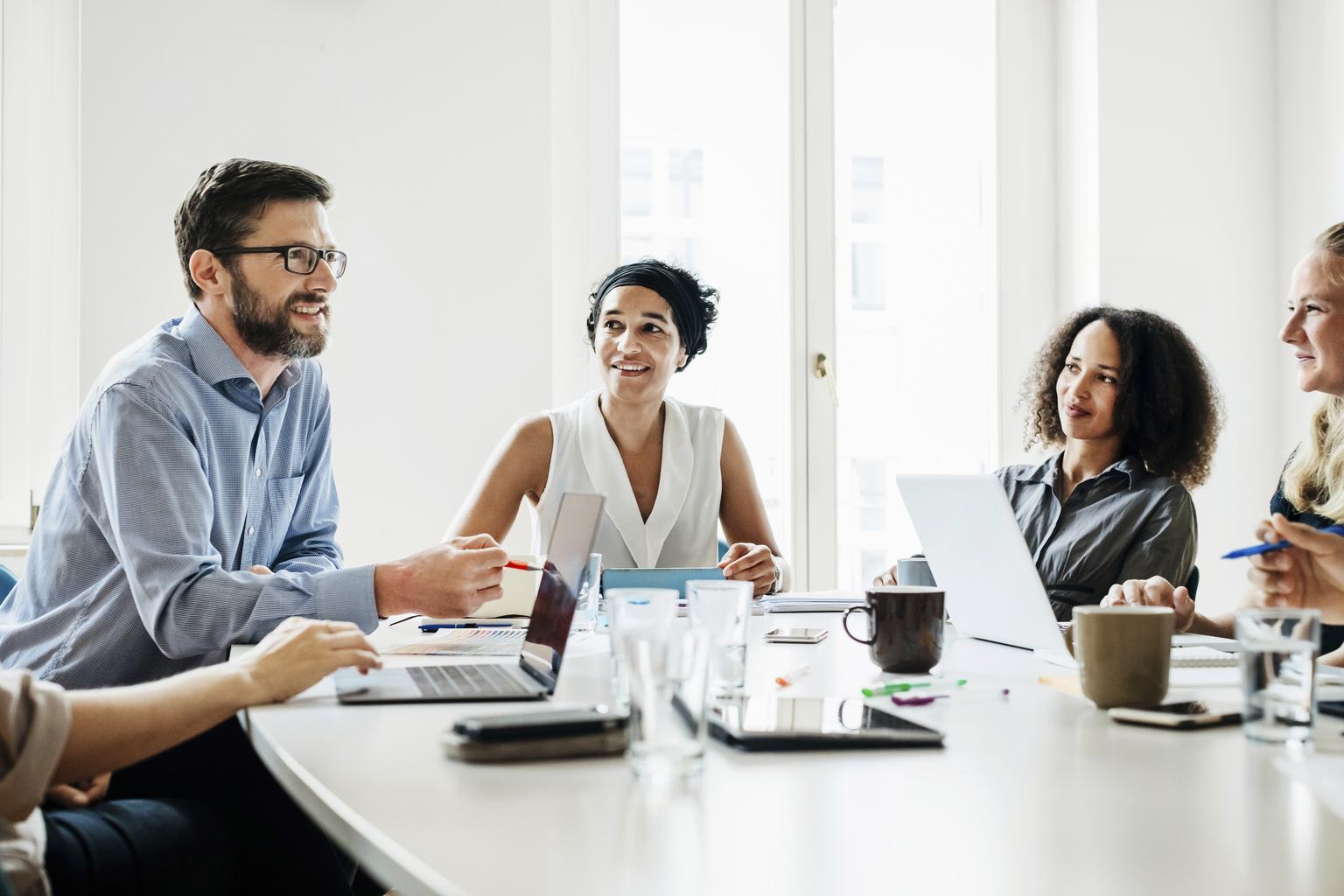 Team in a meeting 