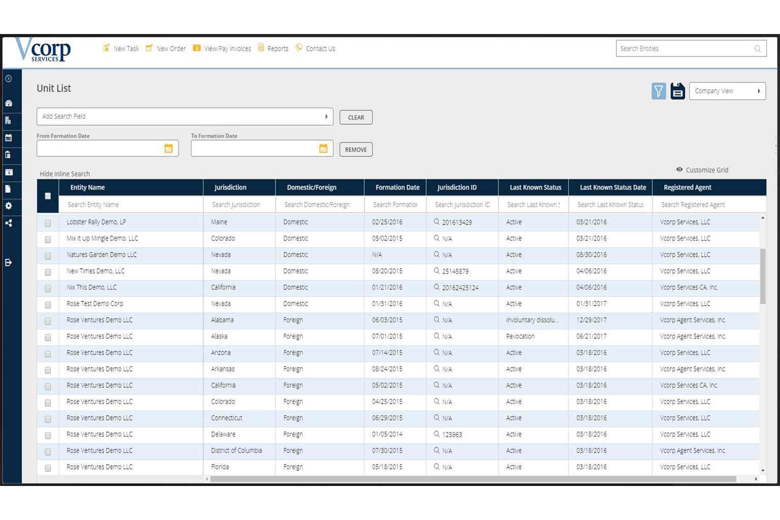 EntityCompli unit list