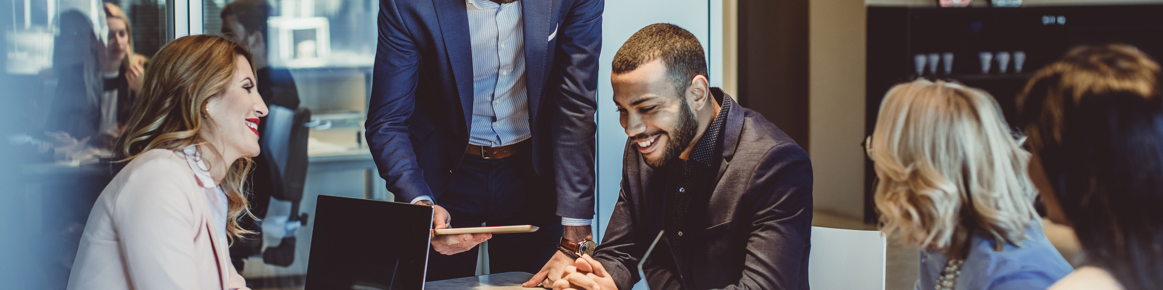 Team working together in a Conference room