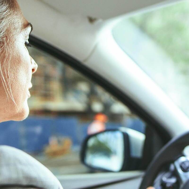 Business woman driving