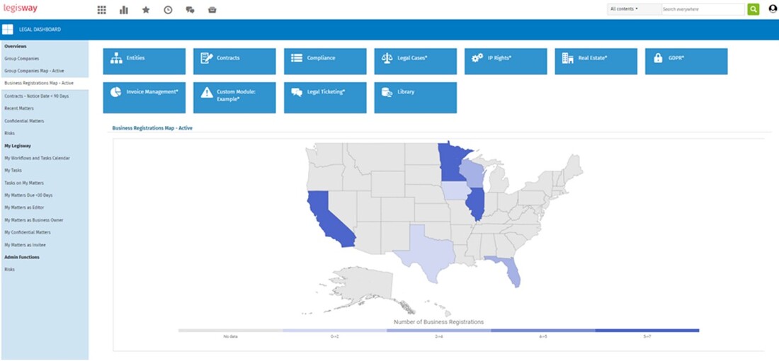 USA map legisway screenshot