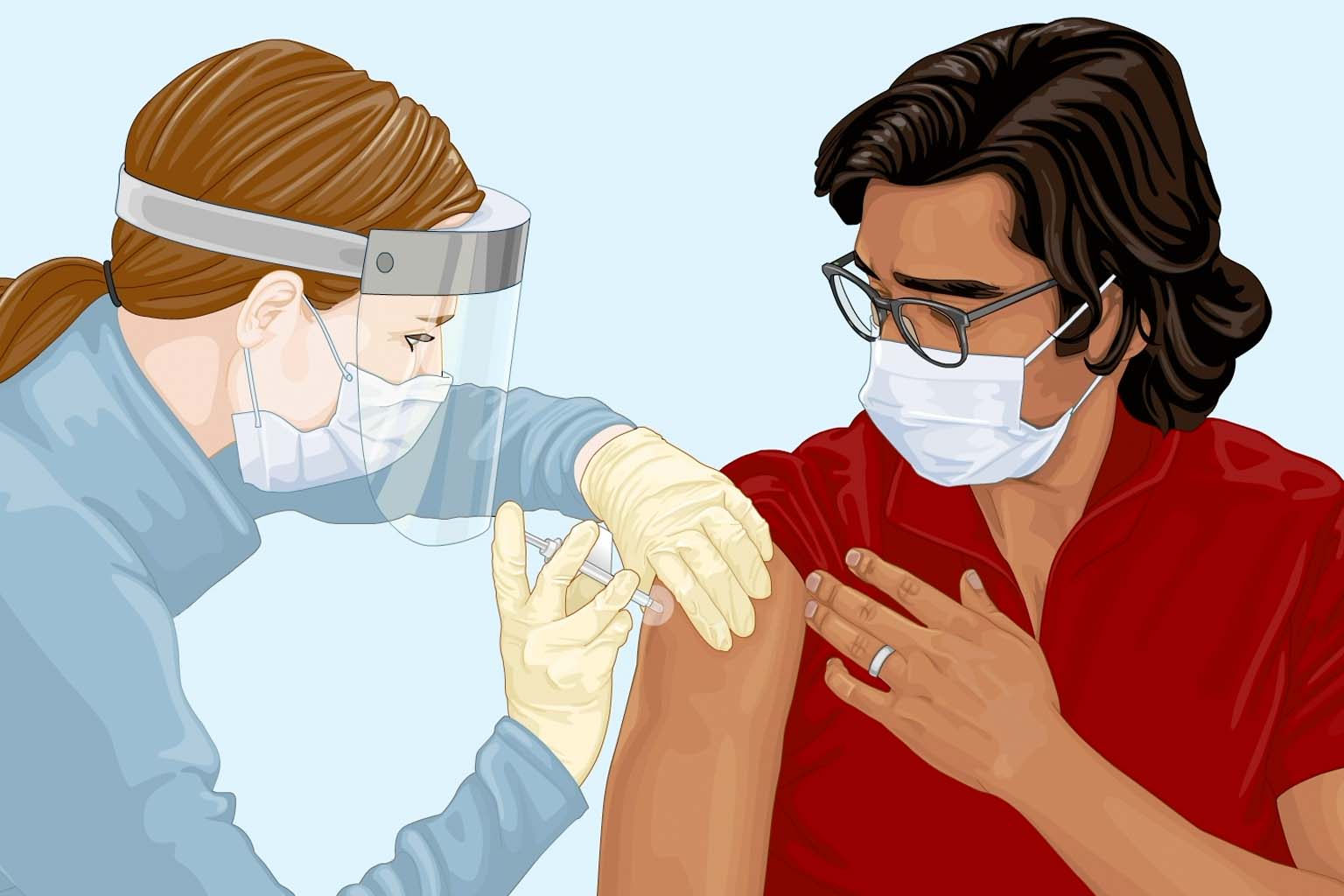 illustration of person receiving Covid vaccine