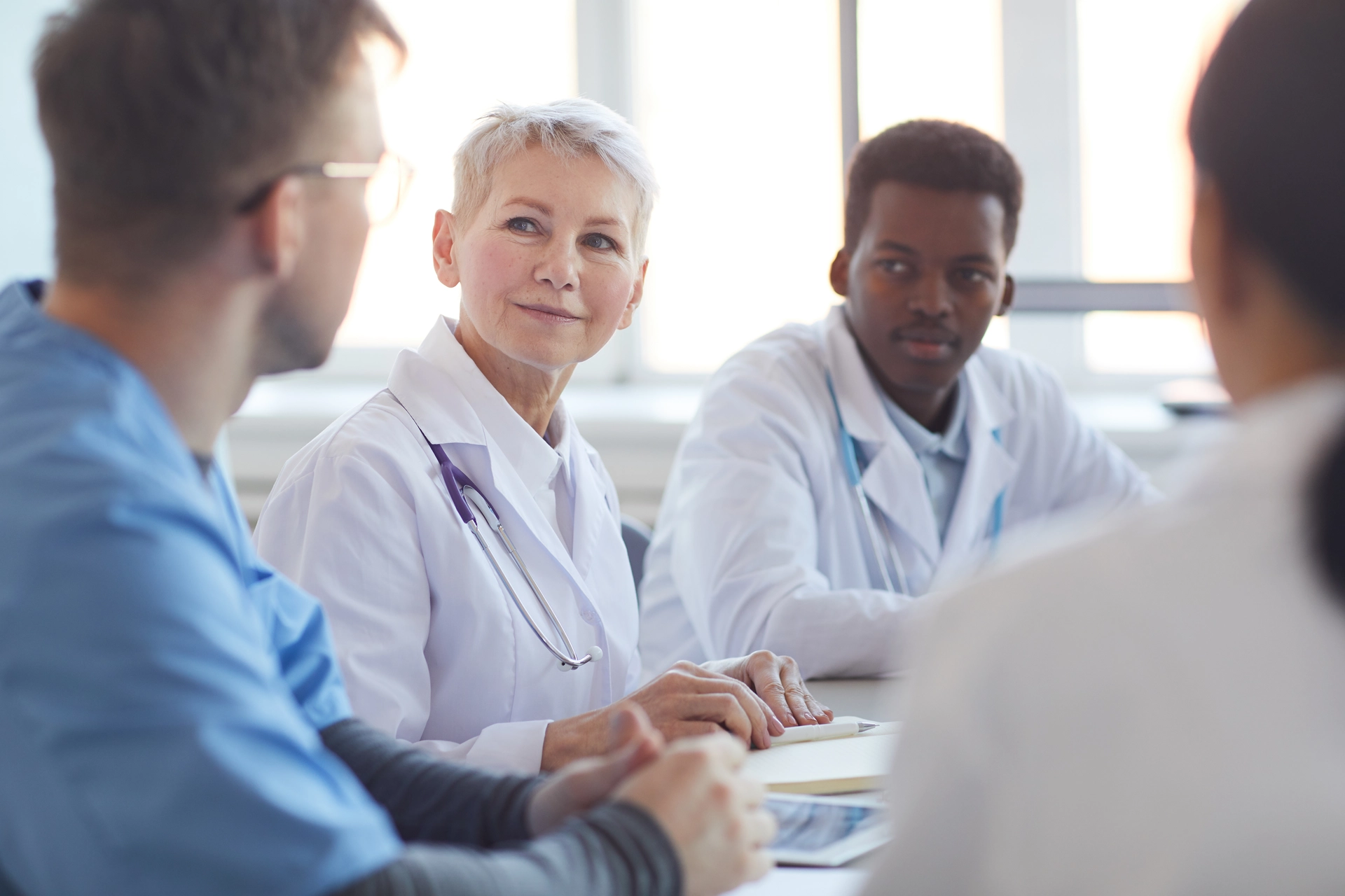 Medical professionals meeting in conference room