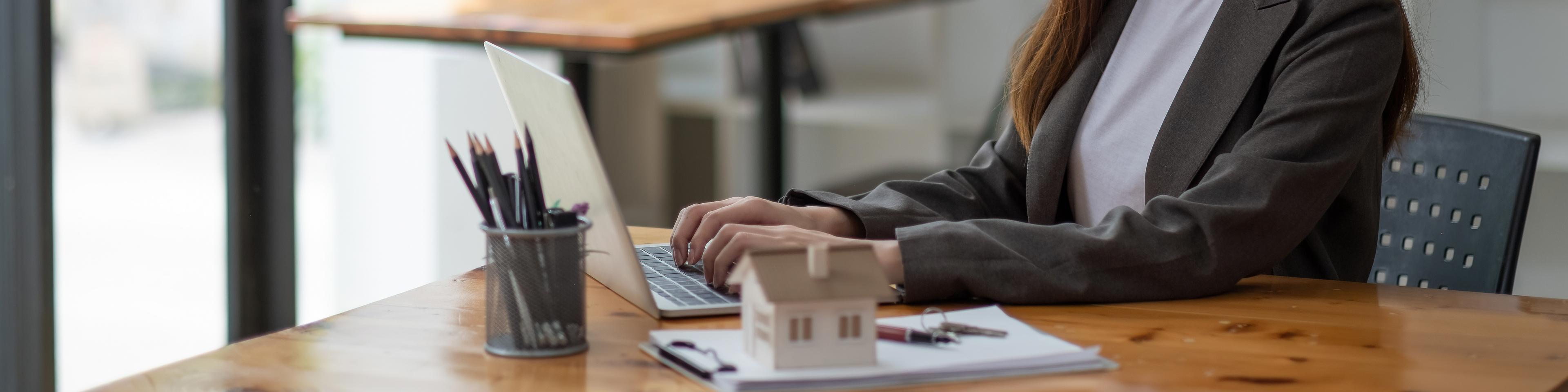 woman in home office