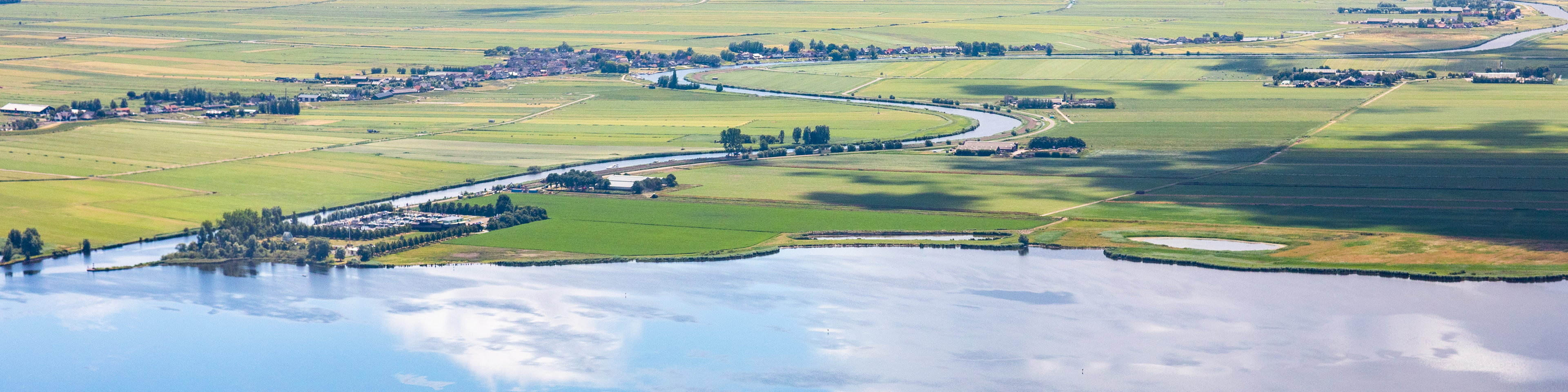 Aerial of Eemmeer with cloud reflections,