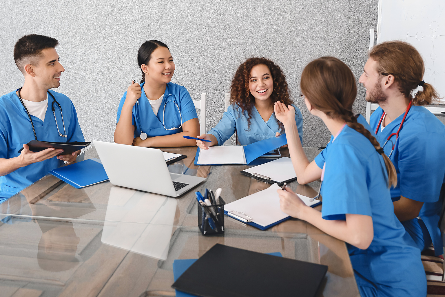 Group of students at medical university