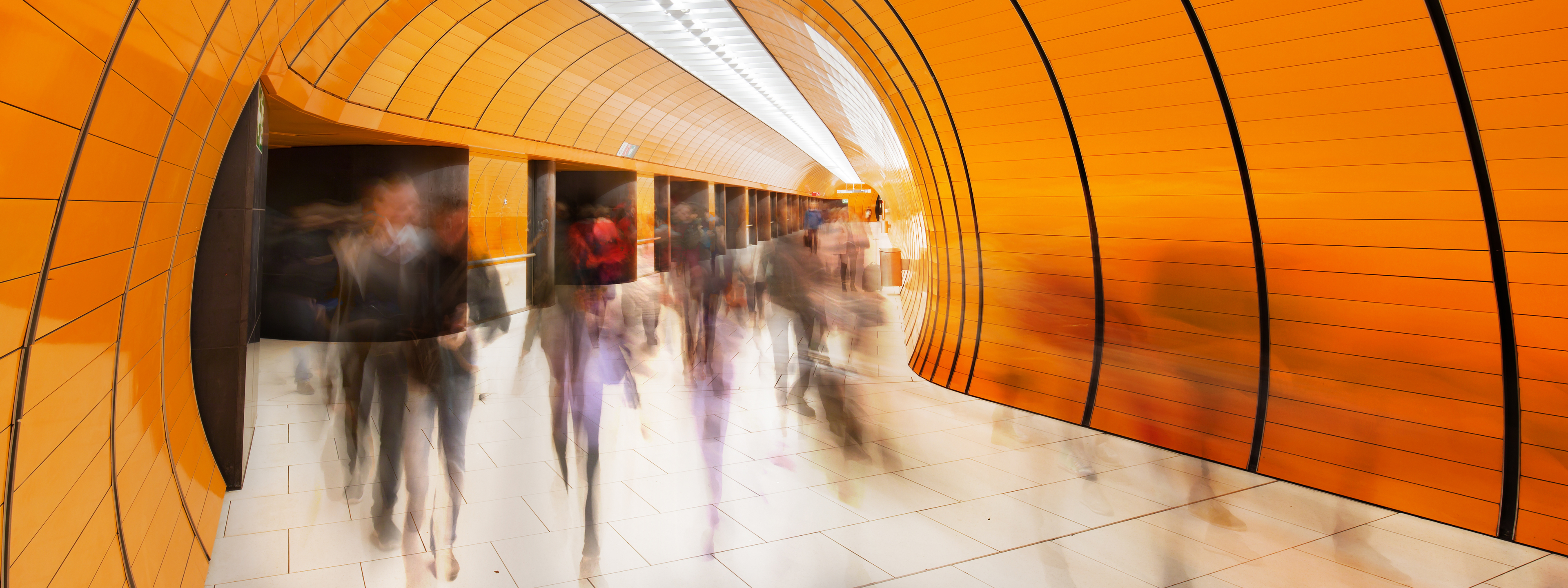 Colourful subway station "Marienplatz" in Munich Germany,