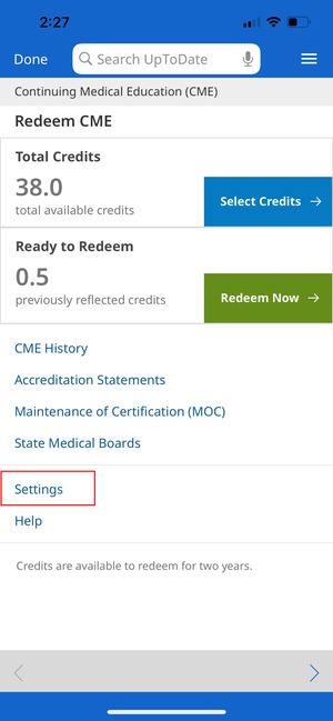 mobile CME settings