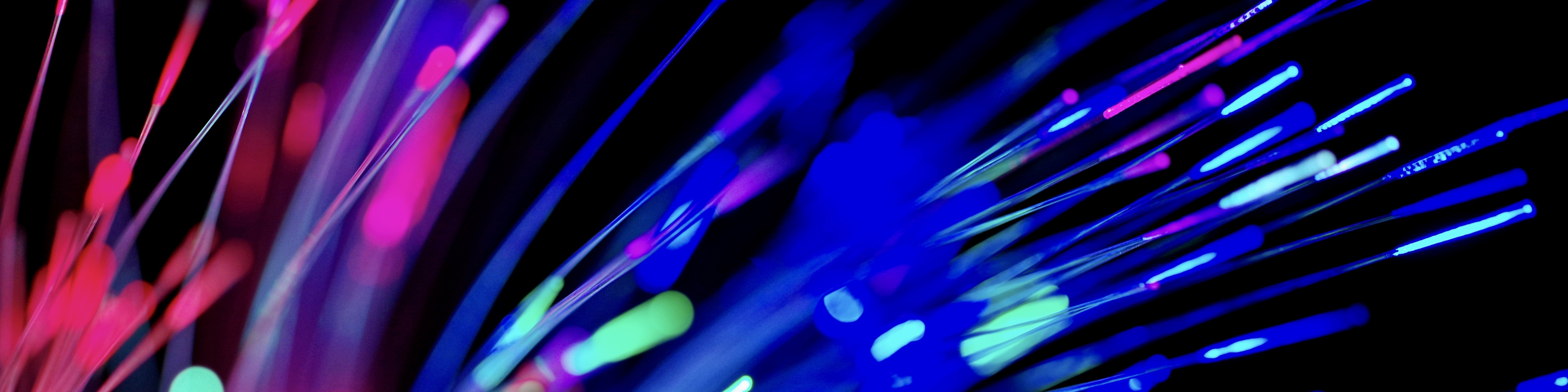 Fiber Optics Against Black Background