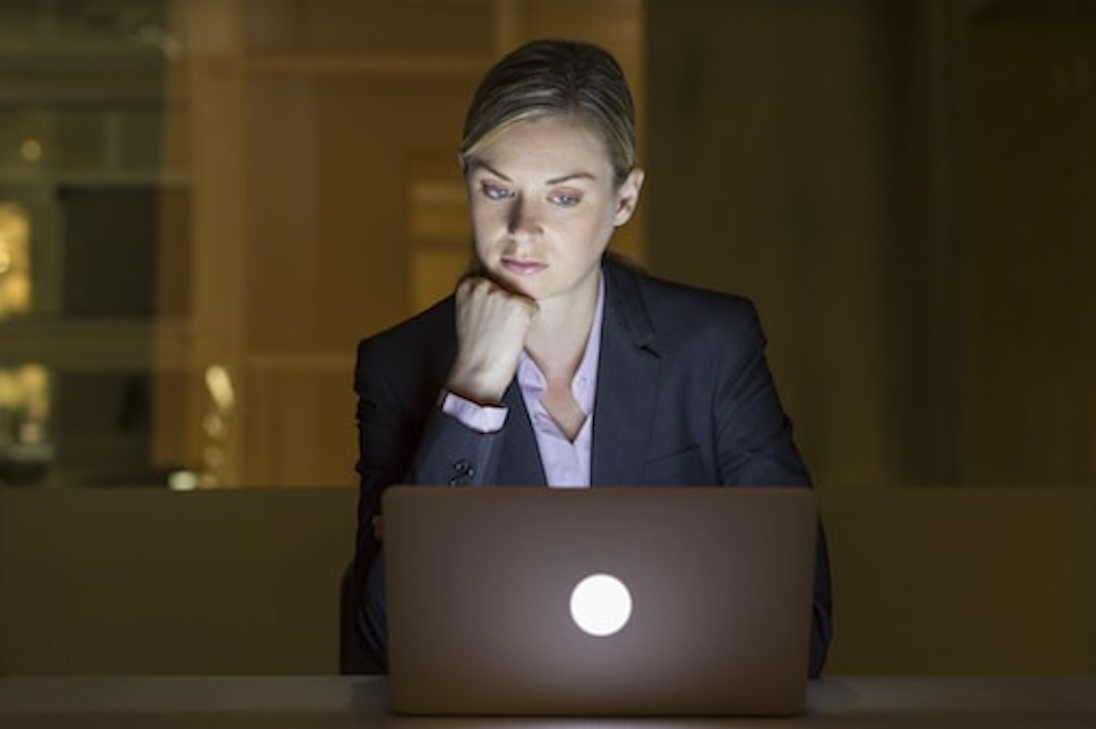 Woman in front of screen