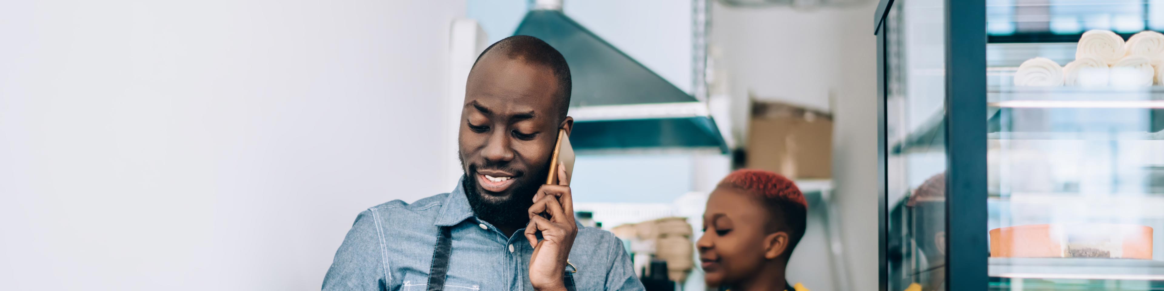 man on cell phone