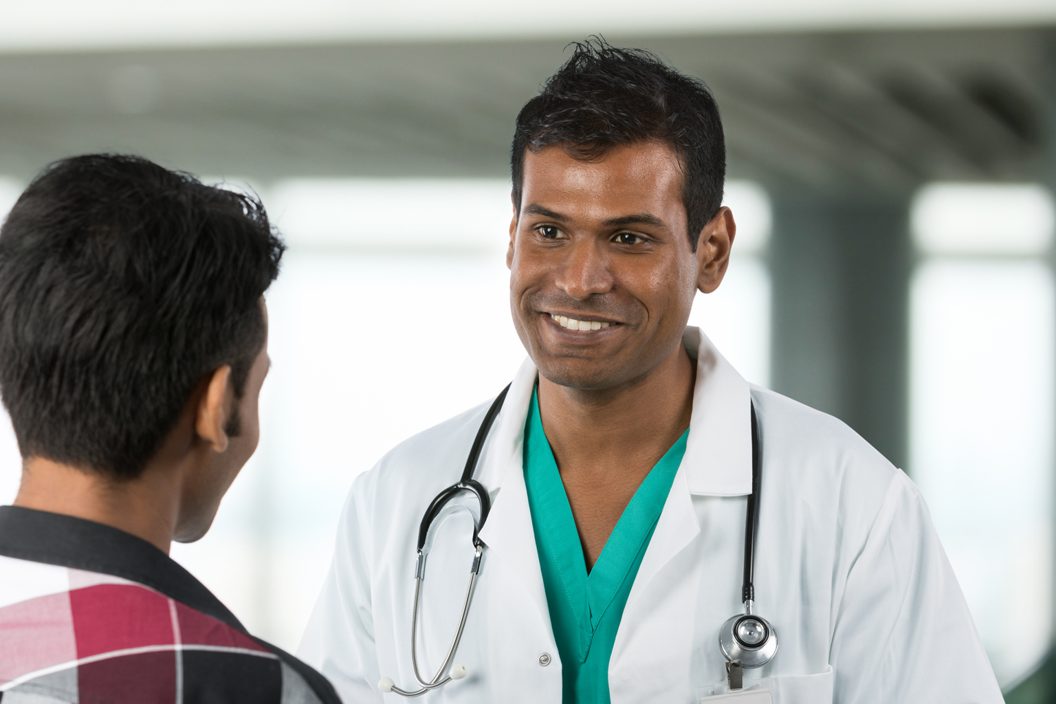 doctor smiling at patient