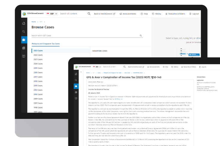 CCH iKnowConnect - Singapore GST - Cases