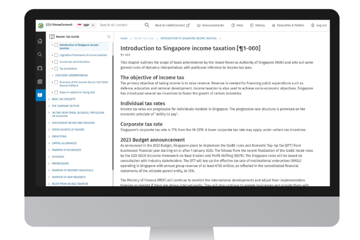 CCH iKnowConnect - SG Master Tax Guide - 2