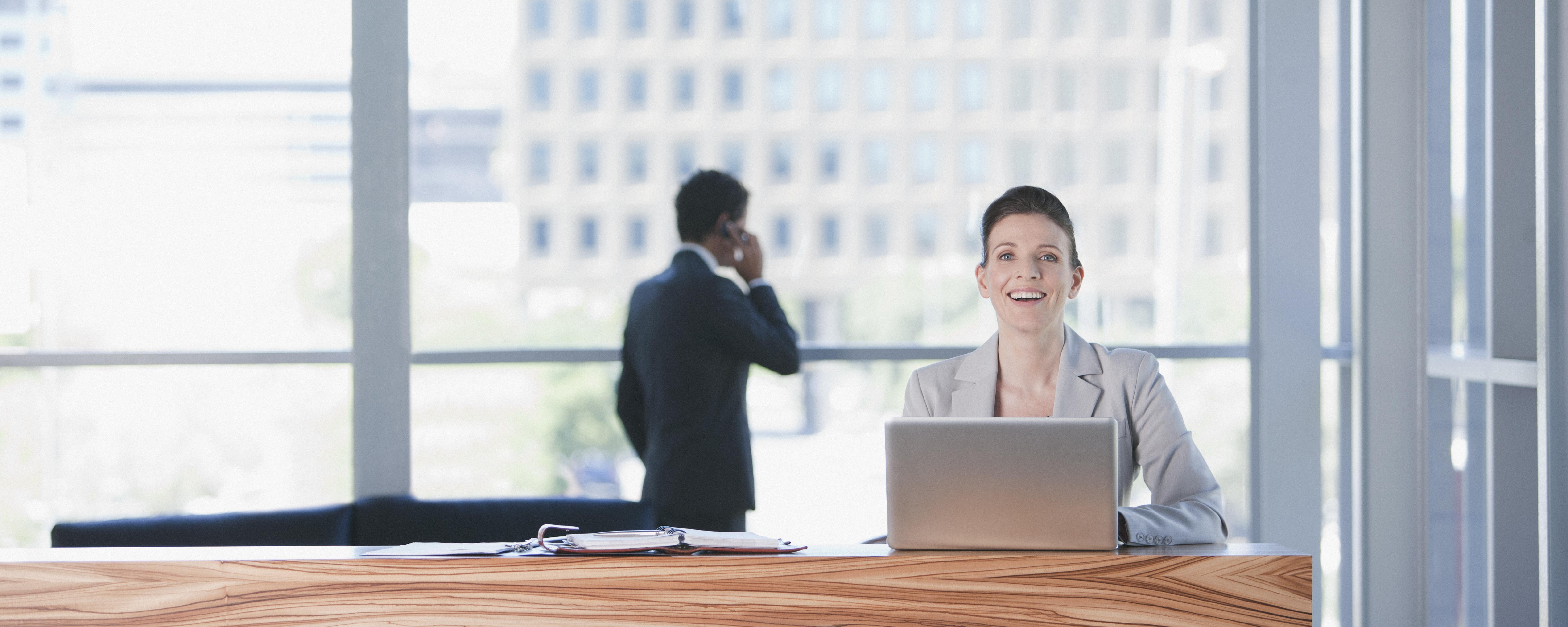 Businesswoman smiling