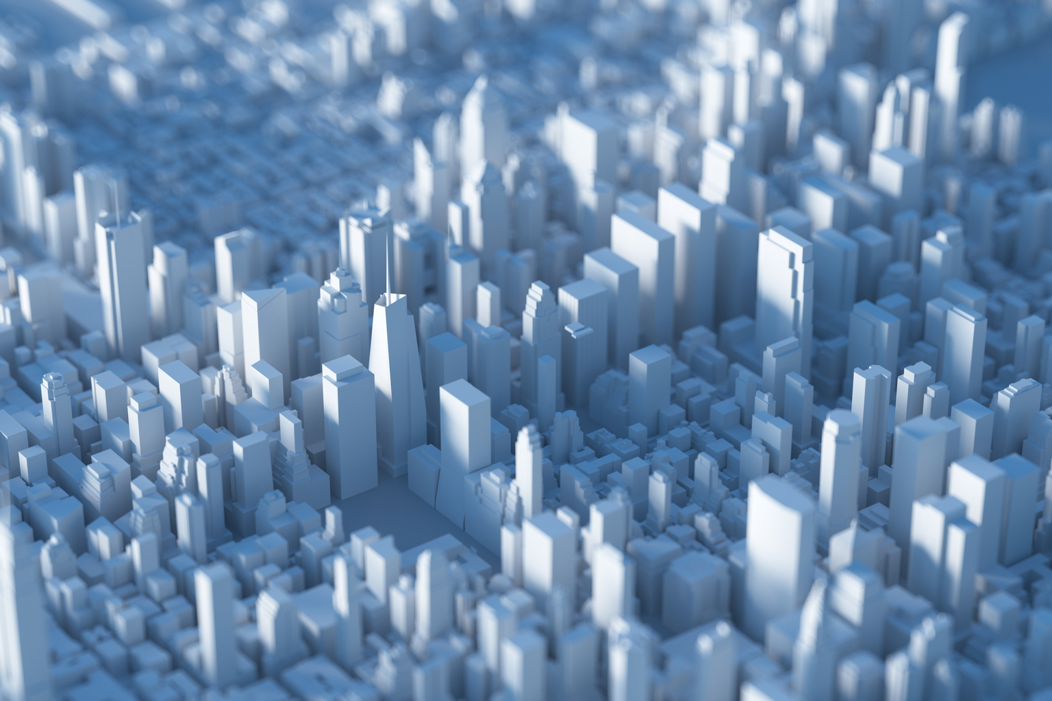 3D rendering digital city skyline
