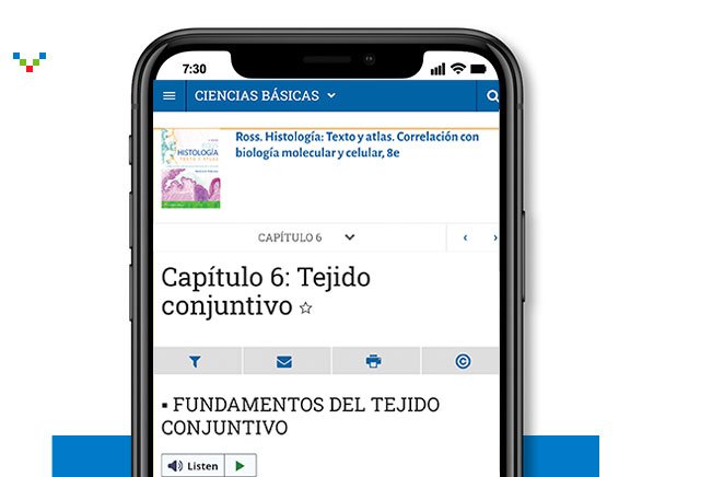 Screenshot of Spanish Health Library content on a mobile device