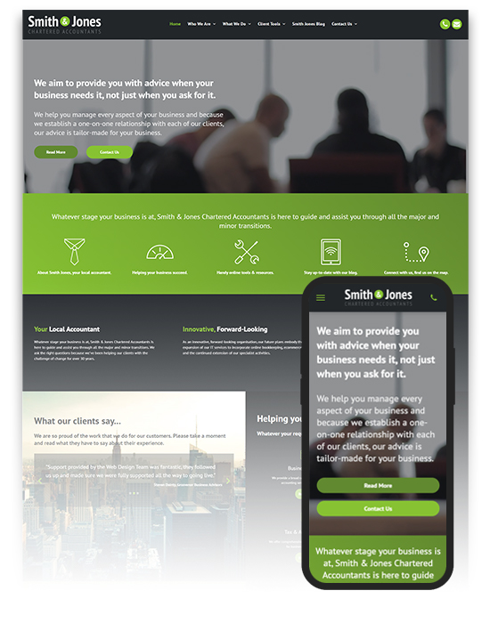 Custom designed websites example: Smith Jones
