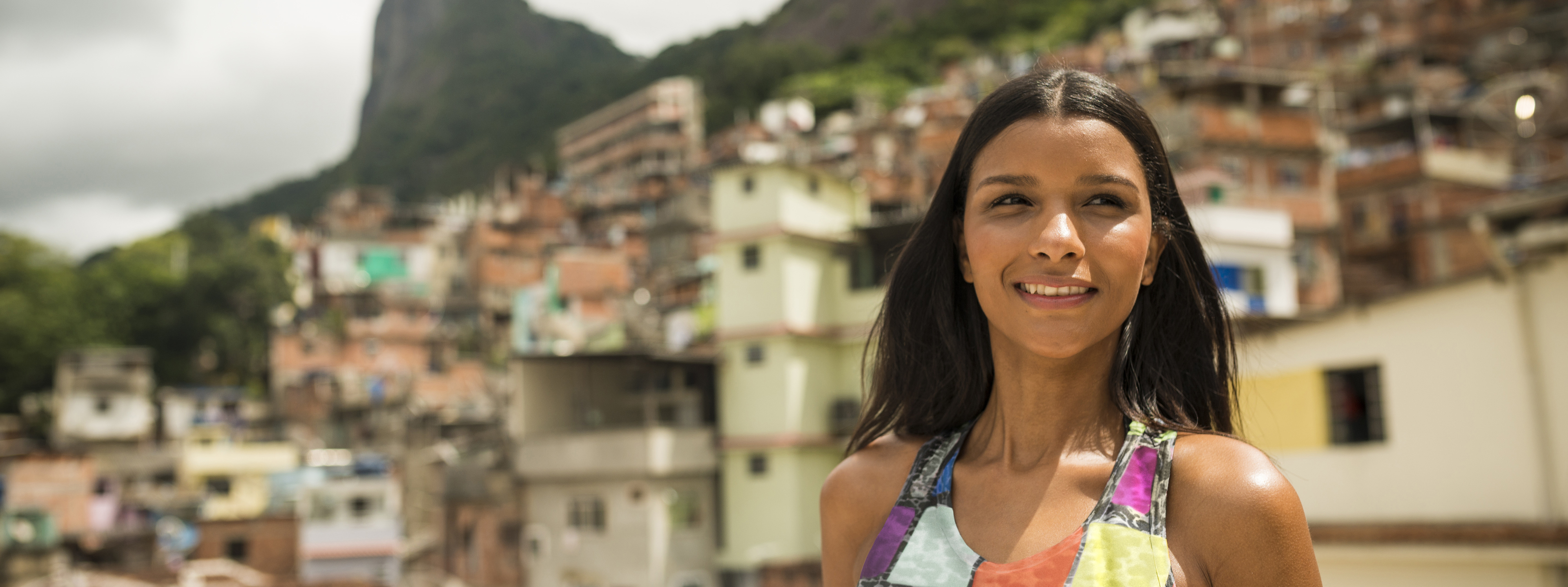 Portrait of young woman, Favela Santa Marta, Rio de Janeiro Brazil