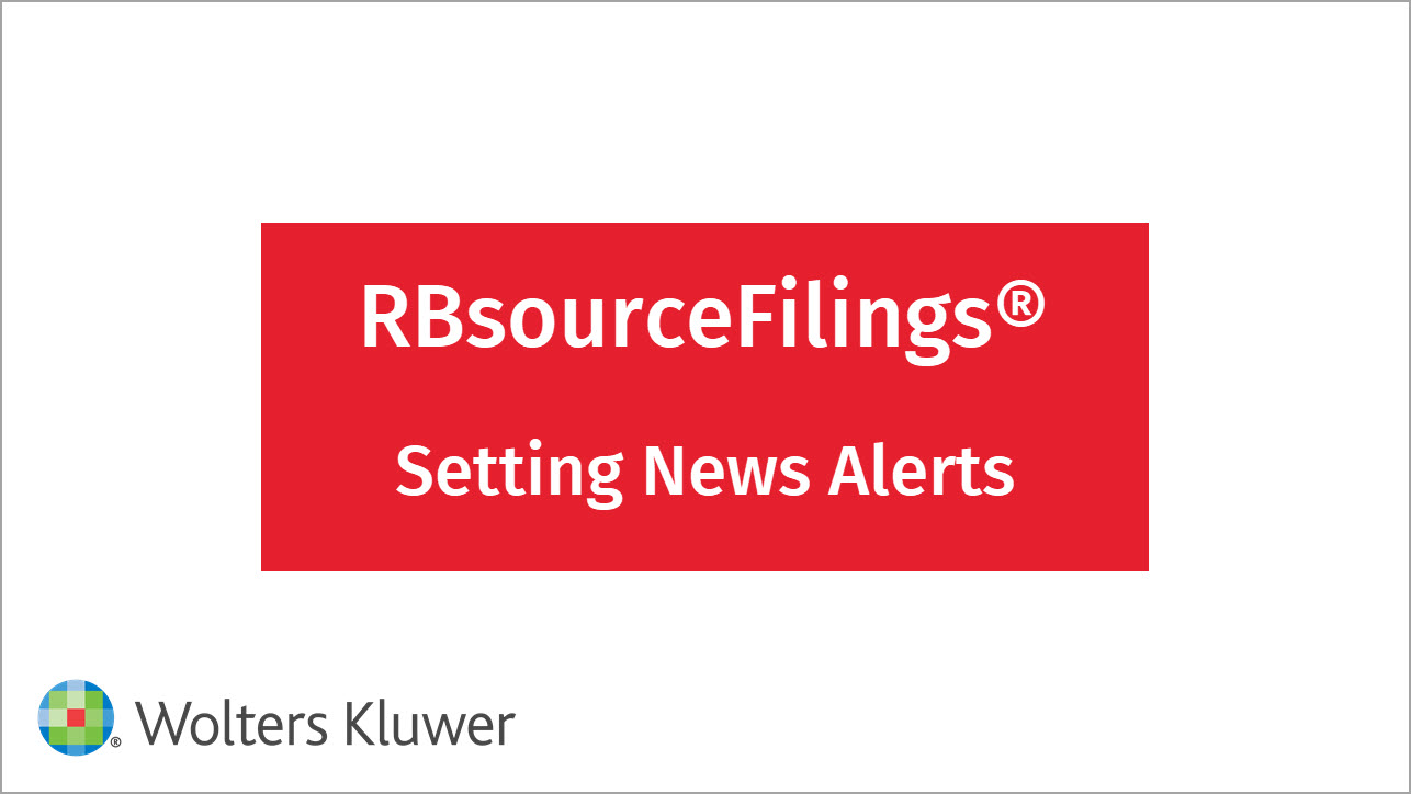 RBsourceFilings Setting News Alerts