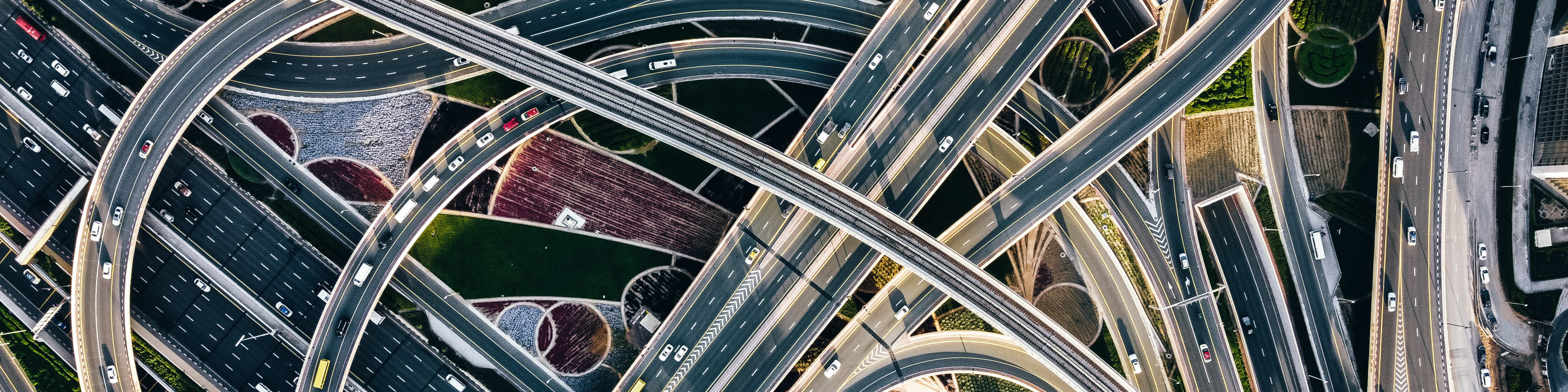 overhead freeways converge