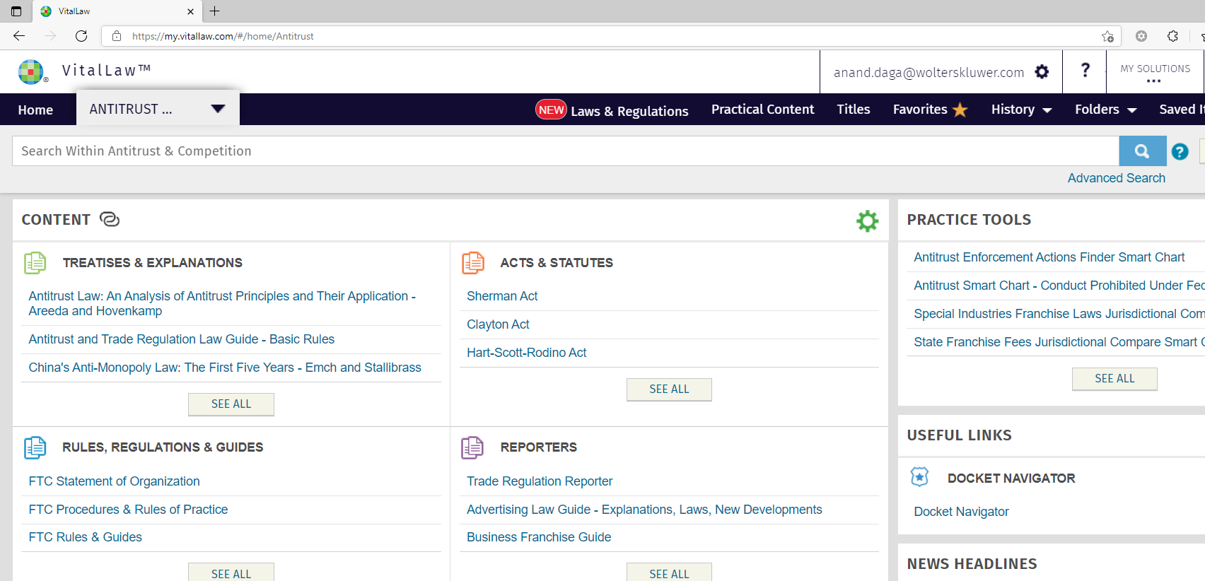 VitalLaw Antitrust & Competition Dashboard