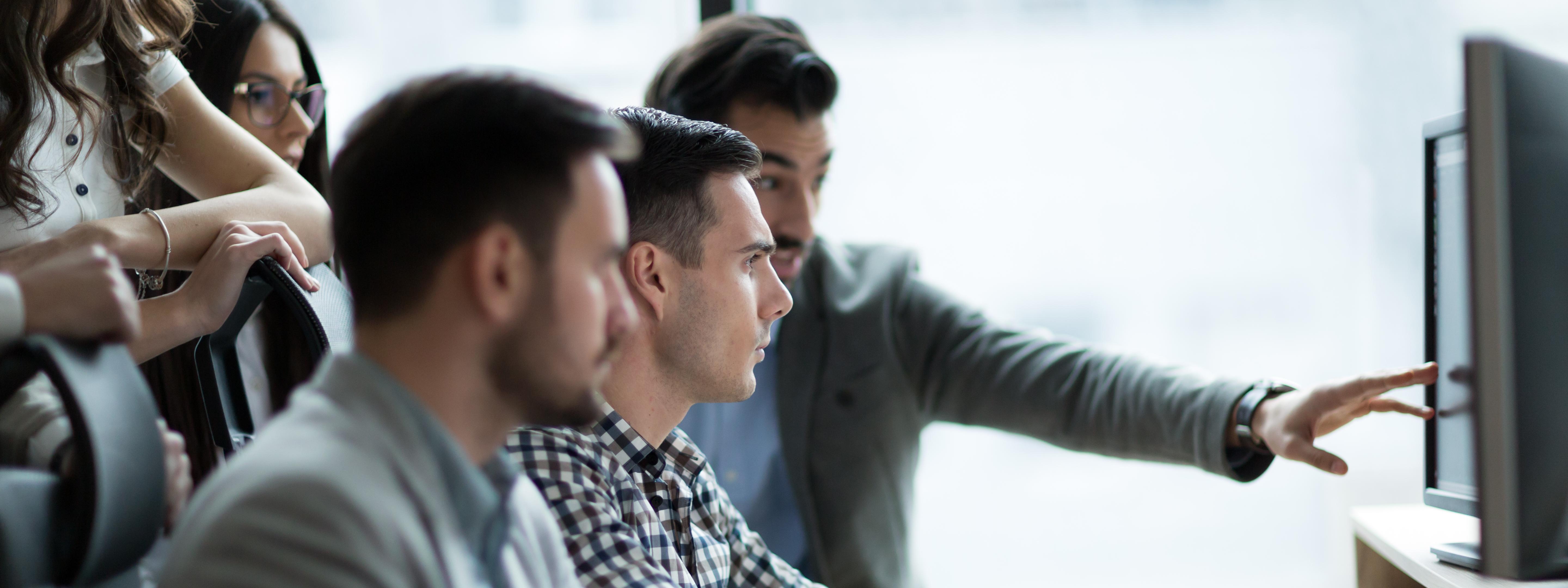 Picture of business people working together in office company.