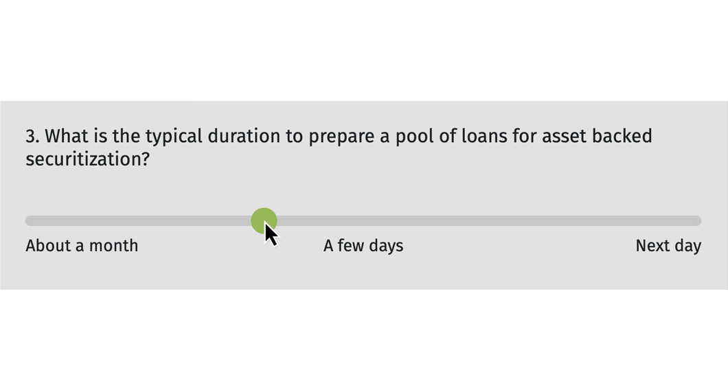  What is the typical duration to prepare a pool of loans for asset backed securitization?
