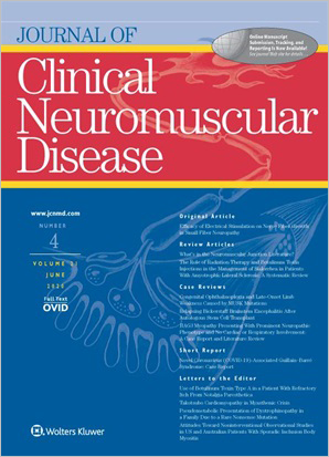 Journal of Clinical Neuromuscular Disease cover