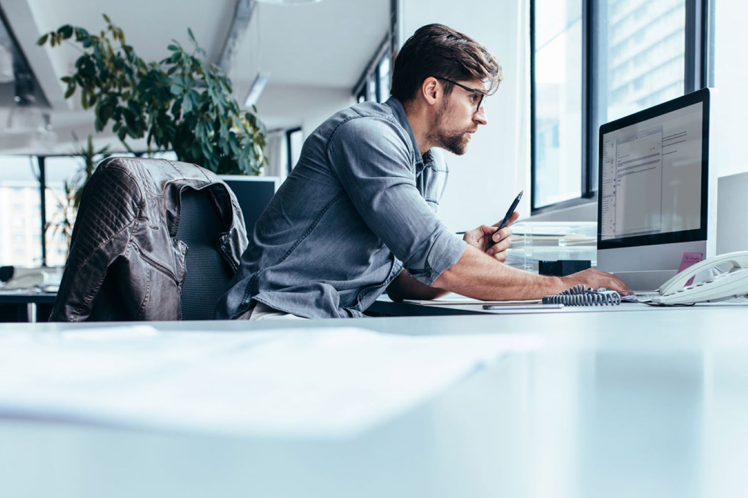 Man at desk