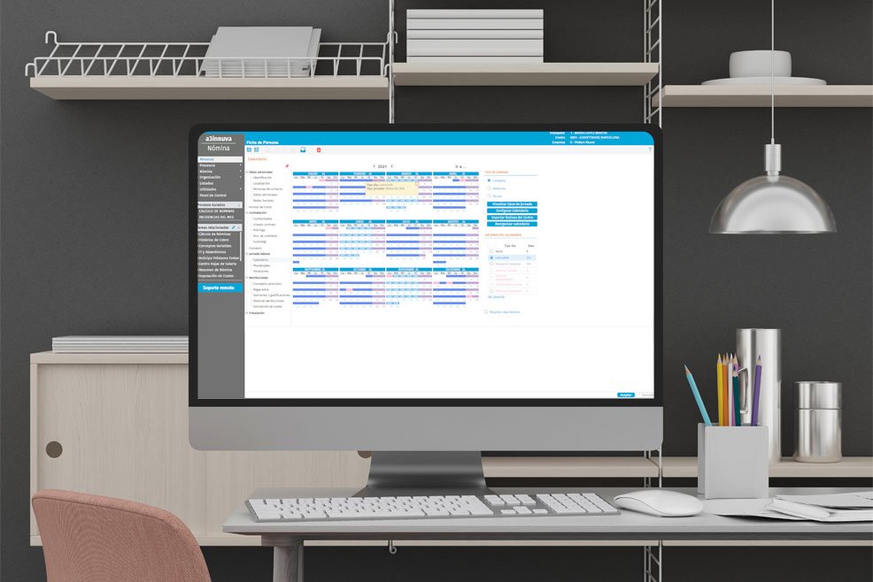 a3innuva nomina calendarios tiempo parcial